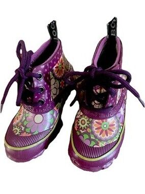Girls Purple Bog Rain Boot Size 10